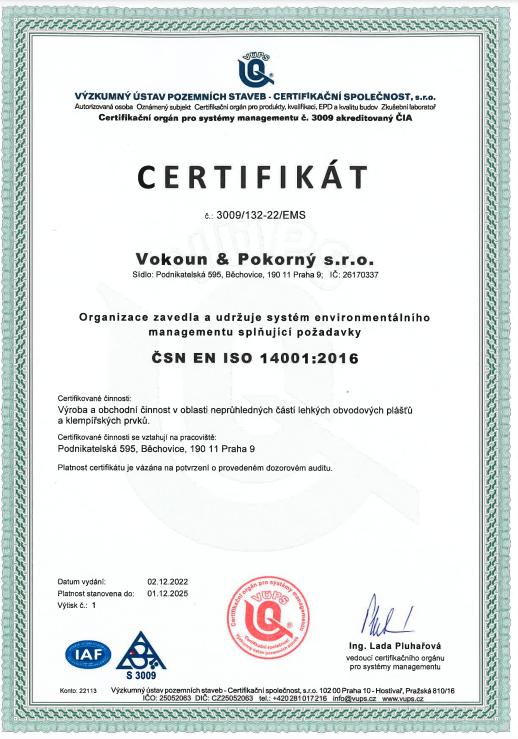 certifikát 14001